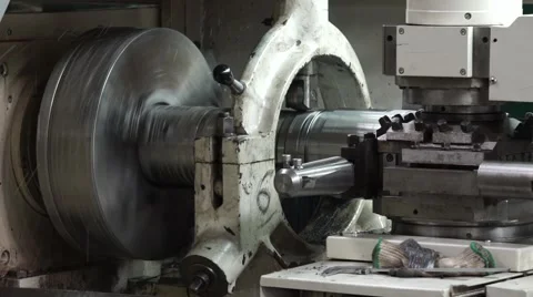 Processing of metal on the lathe Stock Footage 62439838