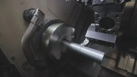 Processing a metal part in a CNC machine. CNC lathe machine. Lathe, cnc machine 库存影片 150157573