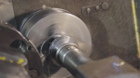 Processing a metal part in a CNC machine. Lathe, cnc machine. CNC lathe machine. Stock Footage 163967448