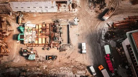 Processing Of Metal Structures Building Skeleton A Foto stock