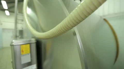 The processing of milk in tanks Stock Footage 73552387