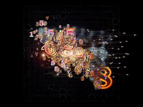 Processing Numbers 库存插图