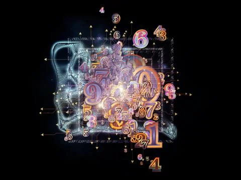 Processing Numbers 库存插图