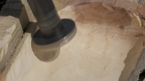 Processing of old olive wood Stock Footage 151485762