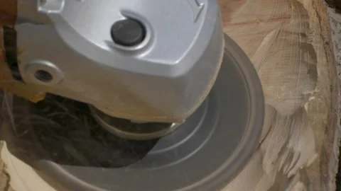 Processing olive wood up-close Stock Footage 151485580