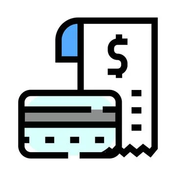 Processing online payment with credit card and receipt Stock Illustration
