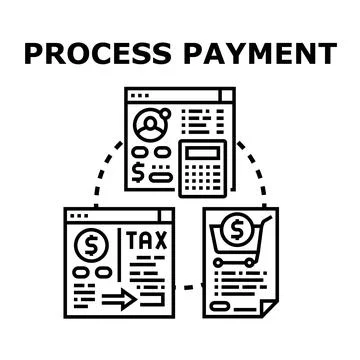 Processing online payment transaction using financial systems Stock Illustration