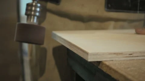 Processing of Parts Made of Wood Grinding Machine Stock-Footage 61154930