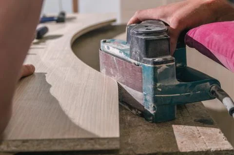 Processing parts sander Foto stock