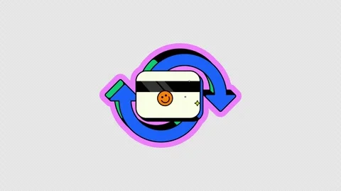 Processing payment animated UI overlay in neo brutalism style Stock Footage 332232758
