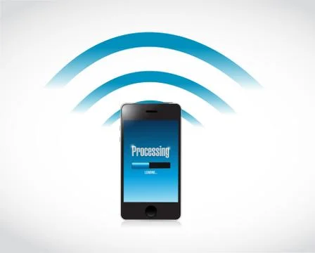 Processing payment credit wifi illustration design Stock Illustration