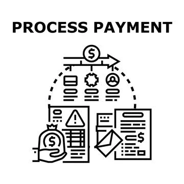 Processing payment operation financial transaction through digital channels Stock Illustration