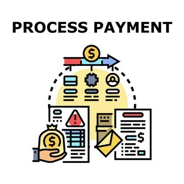 Processing payment operation financial transaction through digital channels Stock Illustration