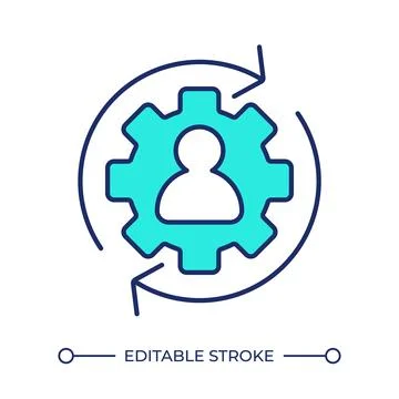 Processing personal data line color icon Stock Illustration