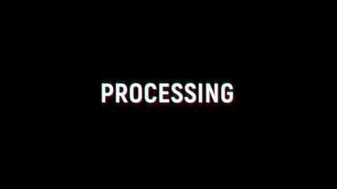 Processing pixel text animation with glitch effect on black background Stock Footage 313451696