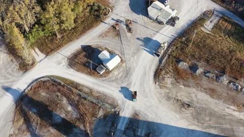 Processing plant and quarry for crushed stone lime and gravel. Mining  Stock Footage 220940824