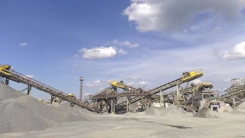 Processing plant for crushed stone and gravel. Stock Footage 102673501