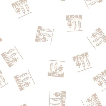 Processing plant salmon glyph seamless pattern Stock Illustration