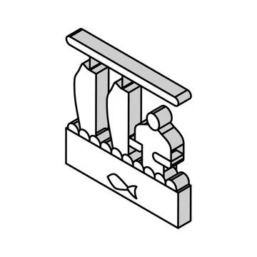 Processing plant salmon isometric icon vector illustration Stock Illustration