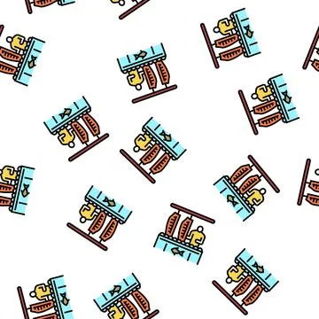 Processing plant salmon vector seamless pattern Stock Illustration