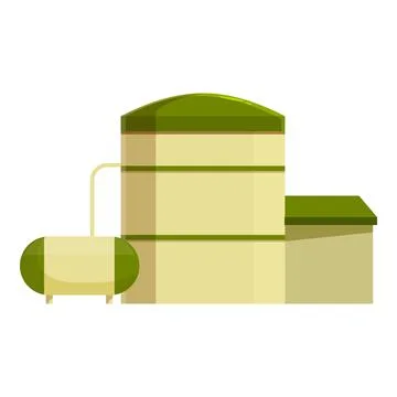 Processing plant with storage tanks and pipes managing industrial resources Illustrazione stock