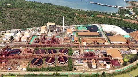Processing plant at strip nickel mine in Taganito, Claver Philippines. Stock Footage 301067294