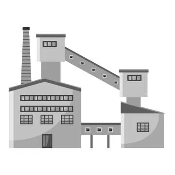 Processing plant waste icon, gray monochrome style Stock Illustration