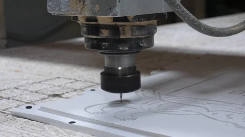 Processing of plastic with a milling machine at the factory. CNC milling machine 스톡 동영상 99540545