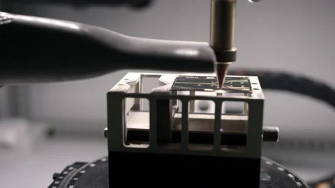 Processing of printed circuit boards by laser lithography Stock Footage 163449012