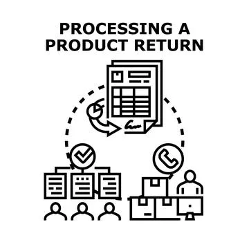 Processing product return management business operations 스톡 일러스트