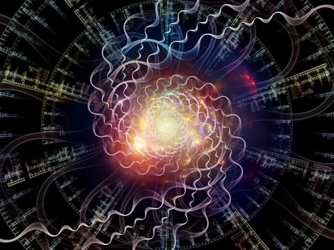 Processing Radial Fractal Texture 스톡 일러스트