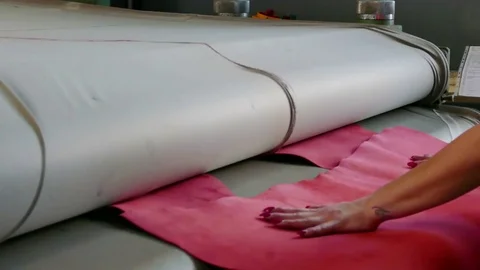 Processing of Raw Leather Stock-Footage 77506900