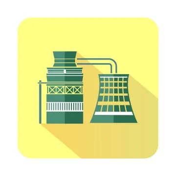 Processing of raw materials icon, flat style Stock Illustration