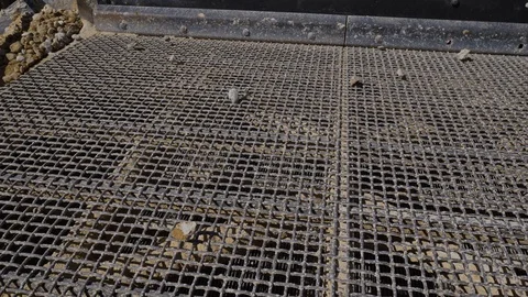 Processing of sand and ground. Machines working and conveyor line transporting Stock-Footage 101032260