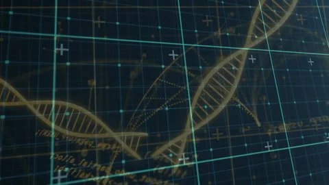 Processing scientific data, animation of DNA strand and binary coding sequence 動画素材 305286006