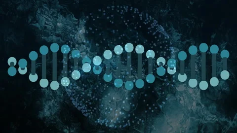 Processing scientific data, DNA strand and binary coding animation Stock Footage 303739499