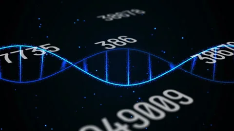Processing scientific data, DNA strand and binary coding in animation display 動画素材 304768797