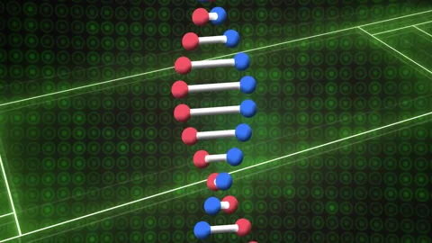 Processing scientific data, DNA strand and binary coding in animation scene 動画素材 305009547