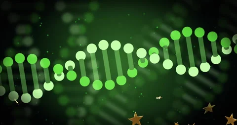 Processing scientific data, DNA strand intertwining with binary coding in 動画素材 305070036