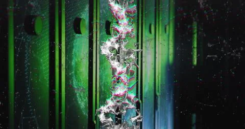 Processing scientific data, DNA strand and binary coding in image 스톡 일러스트