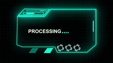 Processing screen animation with neon glow. Processing screen futuristic gr.. Stock Footage 337618404