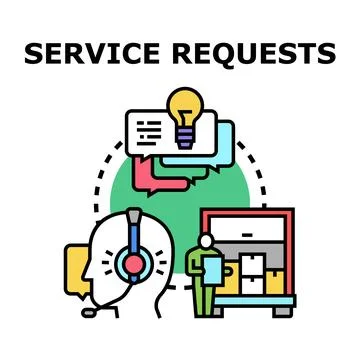 Processing service requests workflow and customer support イラスト素材