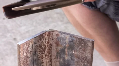 Processing sharp edges on the metal Stock Footage 50691427