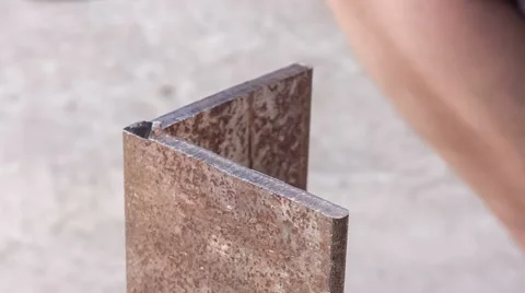 Processing sharp edges on the metal Stock Footage 50696461