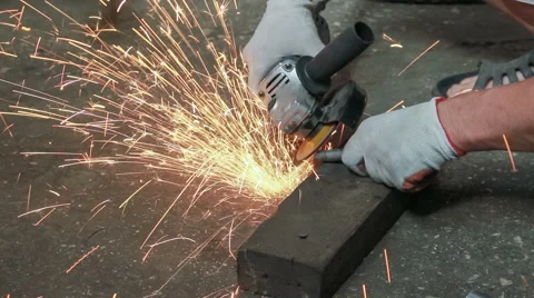 Processing sharp edges on the metallic article Stock Footage 54247254