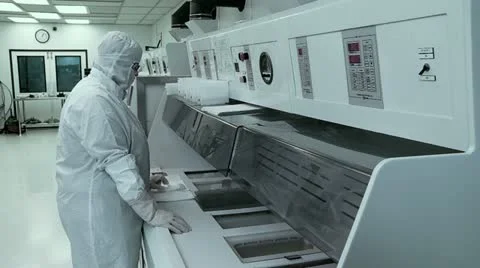 Processing Silicon Wafers Stock Footage 22792145