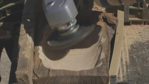 Processing of small log Stock Footage 151485559