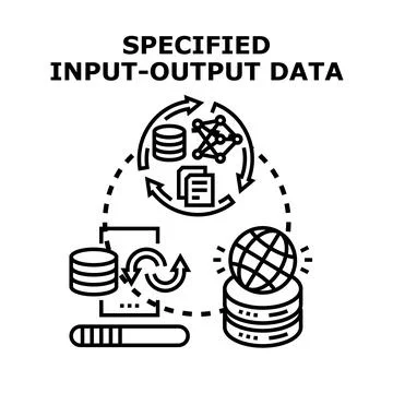Processing specified input output data flow 库存插图