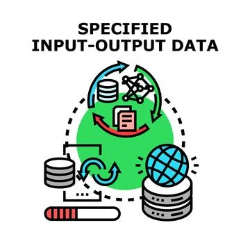 Processing specified input output data flow Stock Illustration