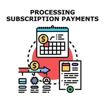 Processing subscription payments vector concept illustration Stock Illustration